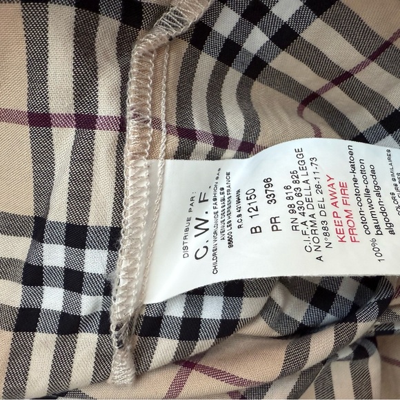 Kid Dress button down 10T Burberry short sleeves beige - Picture 3 of 3